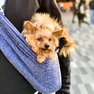 Pet carrier M SIZE- Toy REVERSIBLE Dog SlingGrayBlue Chihuahua Dog Purse Carrier Dog carrier Dog sling carrier S