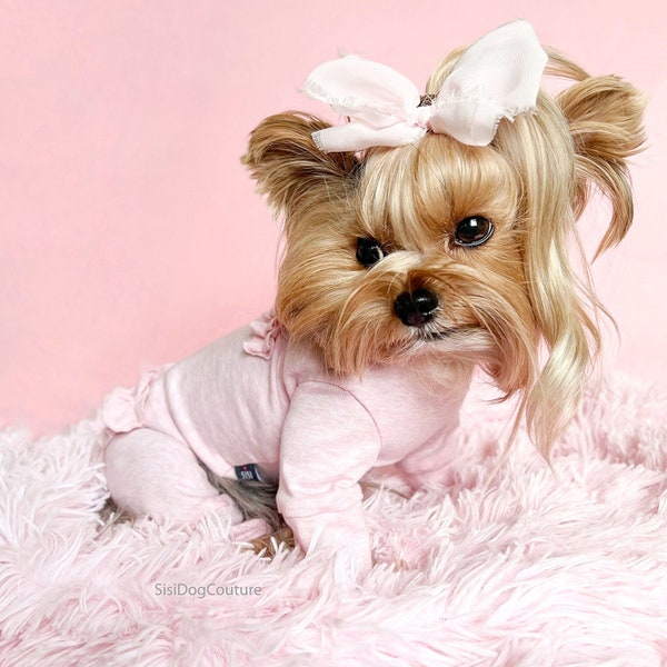 Rosa Hunde Overall, Rüschen Hunde Overall, Hunde overall, Hunde Schlafanzug, Hundekleidung Baumwolle, Atmungsaktive Hundekleidung, Neuer Welpe, Hunde pullover