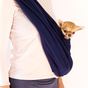 Fleece Dog Sling – dark gray, Warm Dog Carrier - cotton