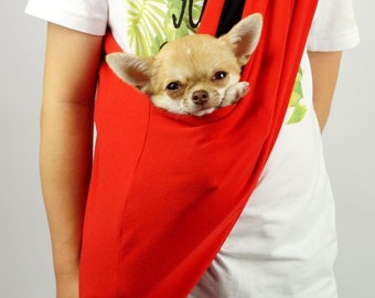Reversible Dog Carrier. Comfortable Pet Bag - cotton. Stylish Dog Sling for Small Dogs.  Secure & Soft Shoulder Bag