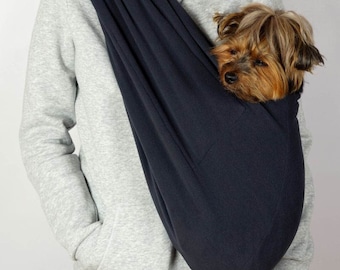 Hands-Free Fleece Dog Carrier - Cozy Pouch for Small Pets - grey