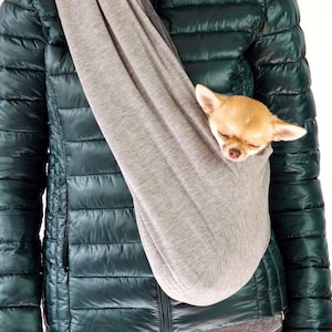 100 % ミンキー プラッシュ - 犬用キャリア - リバーシブル ドッグスリング - グレー