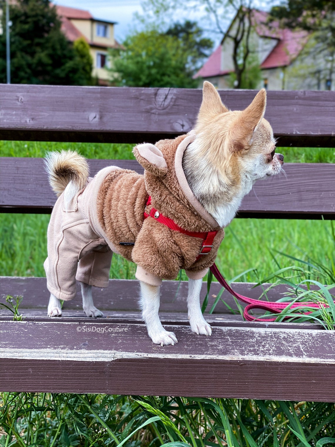 Dog Hoodie With Ears. Brown Fur Dog Hoodie. Puppy Hoodie. Dog Etsy