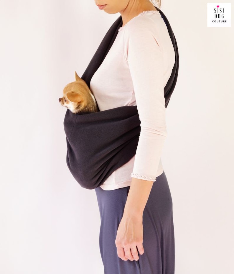Gray & Blue Dog Sling Dog Sling Bag Pet Carrier Dog Sling Etsy