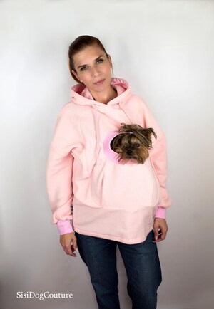 Sweat à Capuche Avec Poche Kangourou Pour Porter Son Chat/chien – Polaire Douce, Manches Longues, Taille Ajustée