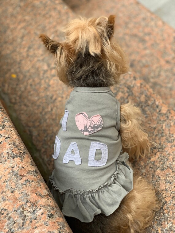 Robe pour chien Vetements pour petit chien Robes pour chien Robe pour petit chien Petit chien Vetements pour fille pour chien Vetements pour chihuahua J aime papa Fete des peres Etsy France