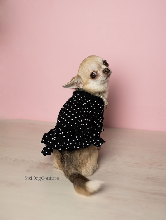 dog dress black Polka Dot Ruffle Dress: Elegant Cotton Pet Apparel Nicole Scherzinger stuns in COLLECTION_Flow Collection Color:Multi Floral a party