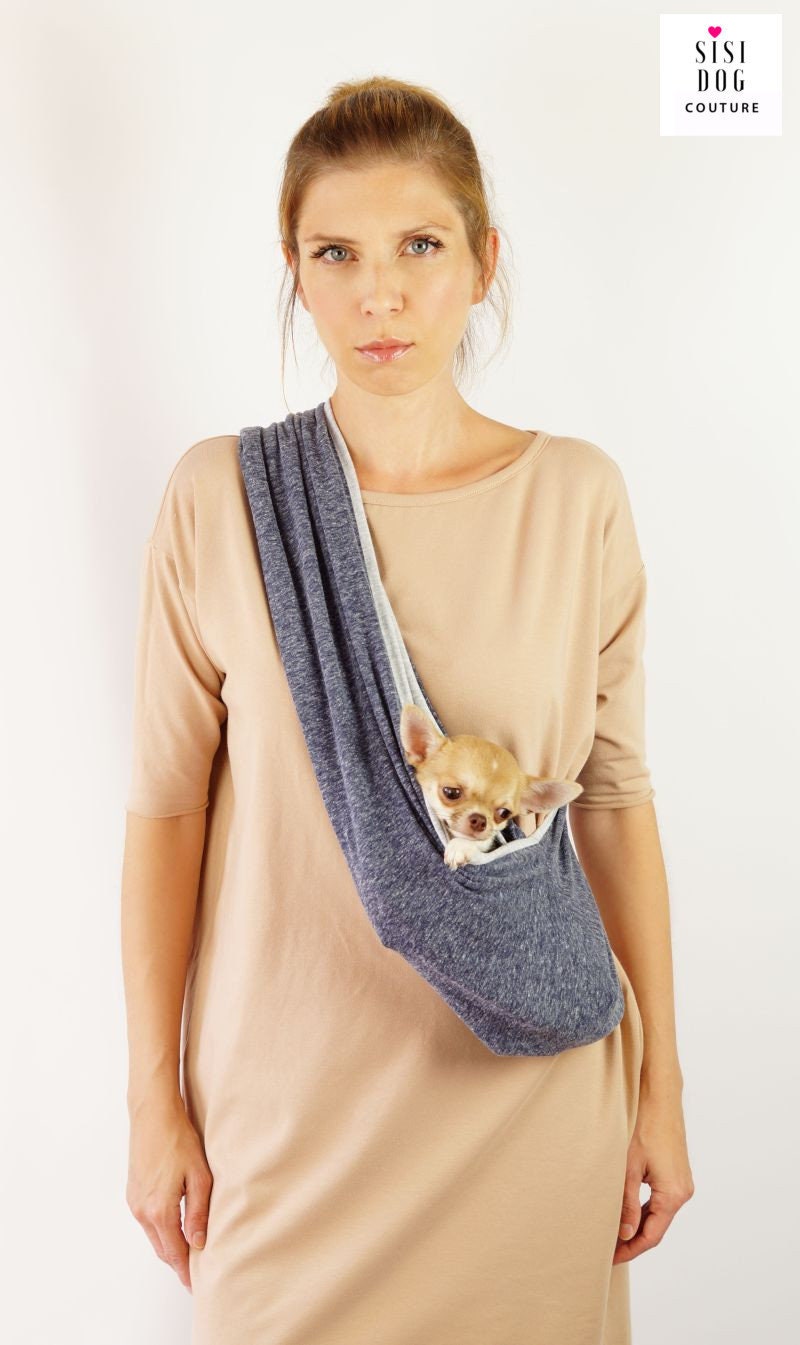 Dog Sling GRAY/BLUE SIZE Toy S M Pet carrier Dog Etsy