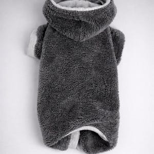100% Minky Plush Chihuahua Jumpsuit – Chihuahua Clothes, Small Dog Onesie, Gray image 7