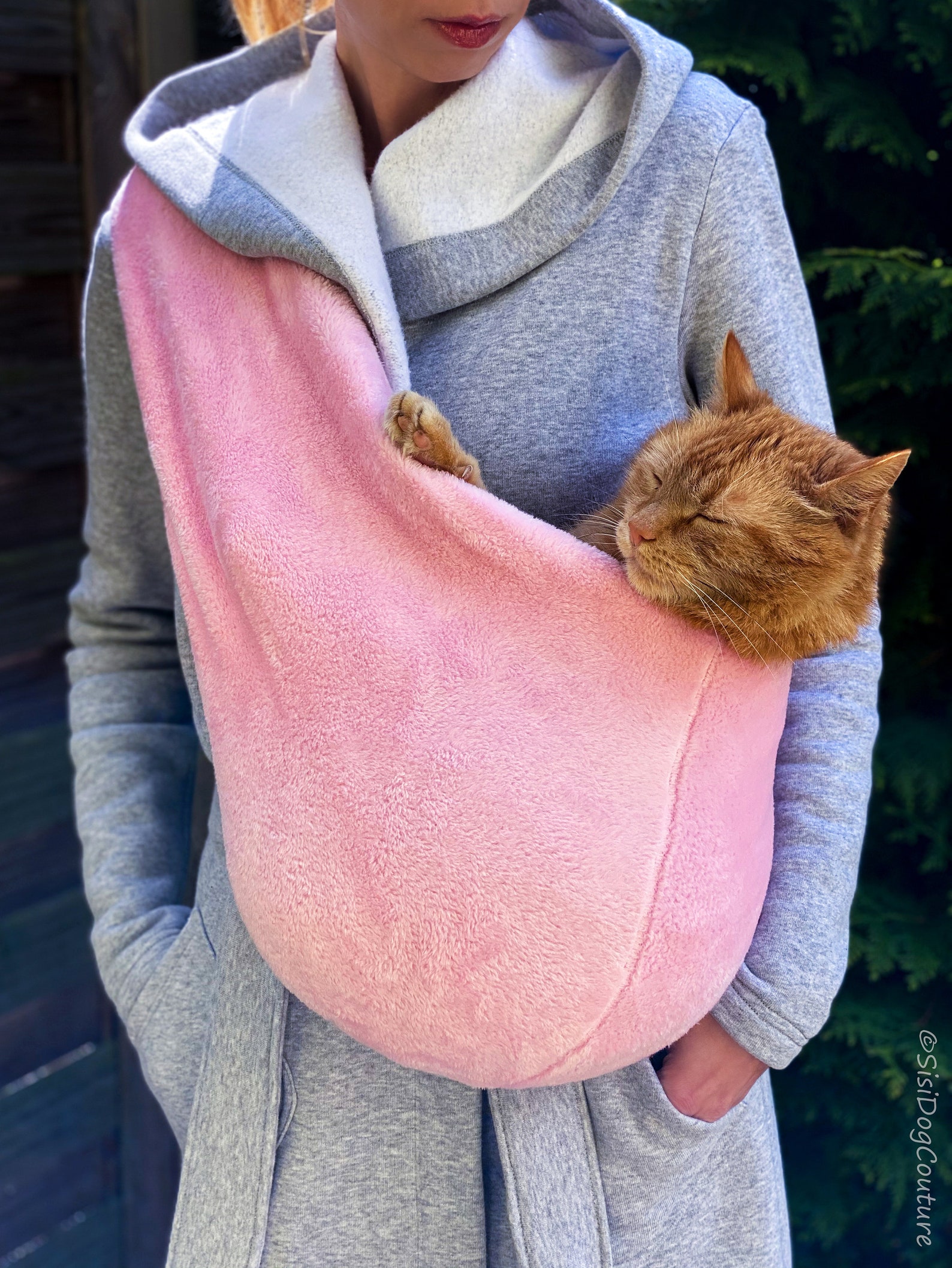 Fur CAT Carrier Pink Cat sling Size TOY/ S/M Cat Carrier Etsy