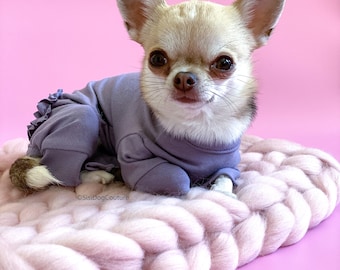 92% Cotton - Dog Onesie, Jumpsuit for Dog - purple