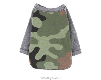 Camouflage Dog T-Shirt: Soft Cotton Pet Shirt for Small Breeds