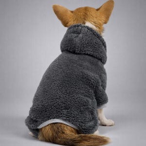 100% Minky Plush Chihuahua Jumpsuit – Chihuahua Clothes, Small Dog Onesie, Gray image 8
