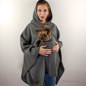 Chandail à Capuche Pour Femmes Manches Longues Poche Simple Pour Chien Chandail à Capuche Poche Kangourou Transporteur Pour Animaux Chandail Tops