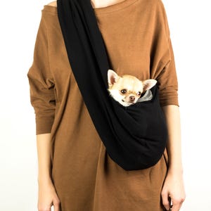 Porte-bébé réversible en coton avec laisse, petit chiot et pochette pour chien, porte-animal confortable et mains libres, sac pour chien noir