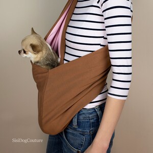 Wendehalstuch für Hunde - rosa und braun, Hands-Free-Komfort für kleine Hunde