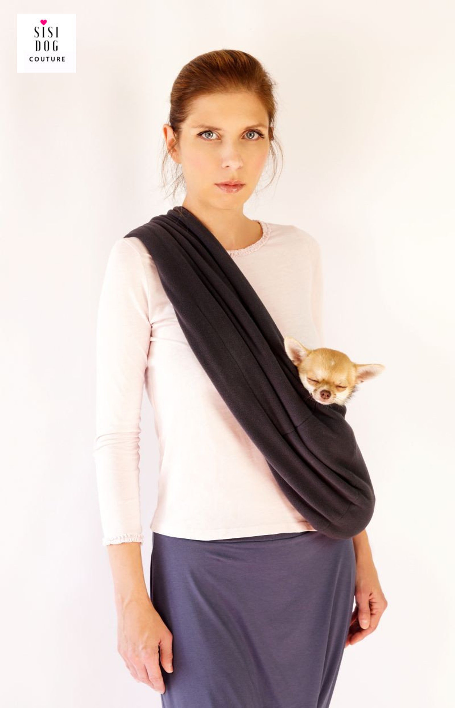 Gray & Blue Dog Sling Dog Sling Bag Pet Carrier Dog Sling Etsy