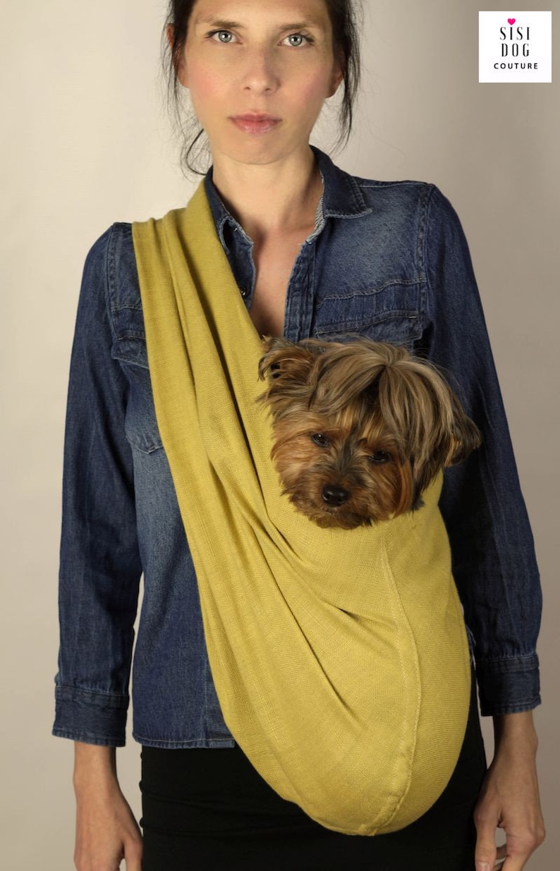 Pet Sling Linen Spicy Mustard Dog Carrier for Dogs up to 11 Etsy