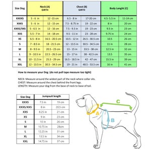 Size chart.