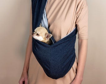 Cotton Dog Sling Carrier: Hands-Free Small Pet Travel Bag