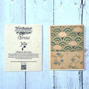 Pflanzbare Wildblumen Samen Karte || Alter japanischer Druck || Umweltfreundlich