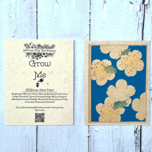 Plantable Wildflower Seed Card || Ancient Japanese Print || Eco-Friendly