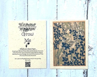 Plantable Wildflower Seed Card || Ancient Japanese Print || Eco-Friendly