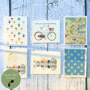 Bike Themed Plantable Wildflower Seed Paper Greeting Cards, Set of 6
