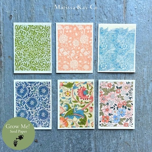 William Morris Plantable Greeting Cards, All Purpose Gift, Set of 6