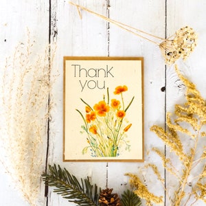 Tarjetas de agradecimiento plantables // Apoyando a las mujeres en Nepal // Regalo ecológico // Amapola mexicana