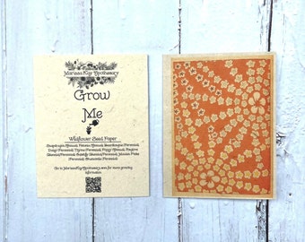 Plantable Wildflower Seed Card || Ancient Japanese Print || Eco-Friendly