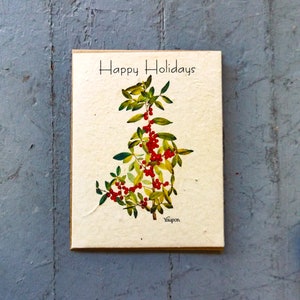 Plantable Happy Holidays Card || Supporting Women In Nepal || Wildflower Seed Paper || Eco-Friendly || Yaupon