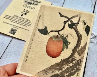 Plantable Wildflower Seed Card || Ancient Japanese Print || Eco-Friendly