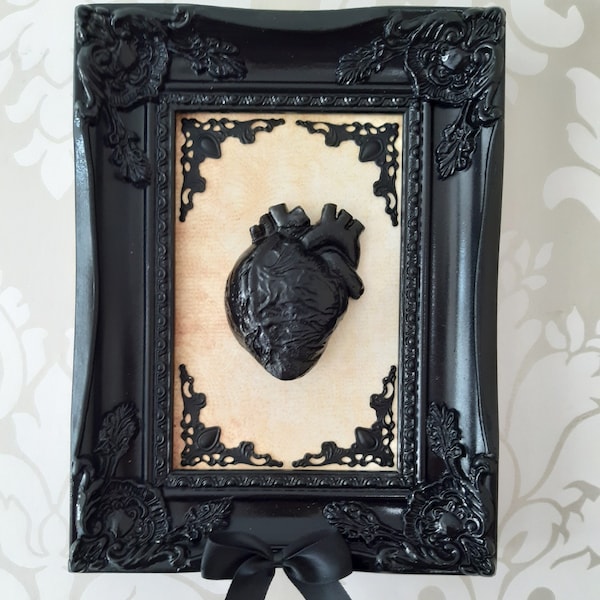 Unique Gothic Black Framed Anatomical Human Heart