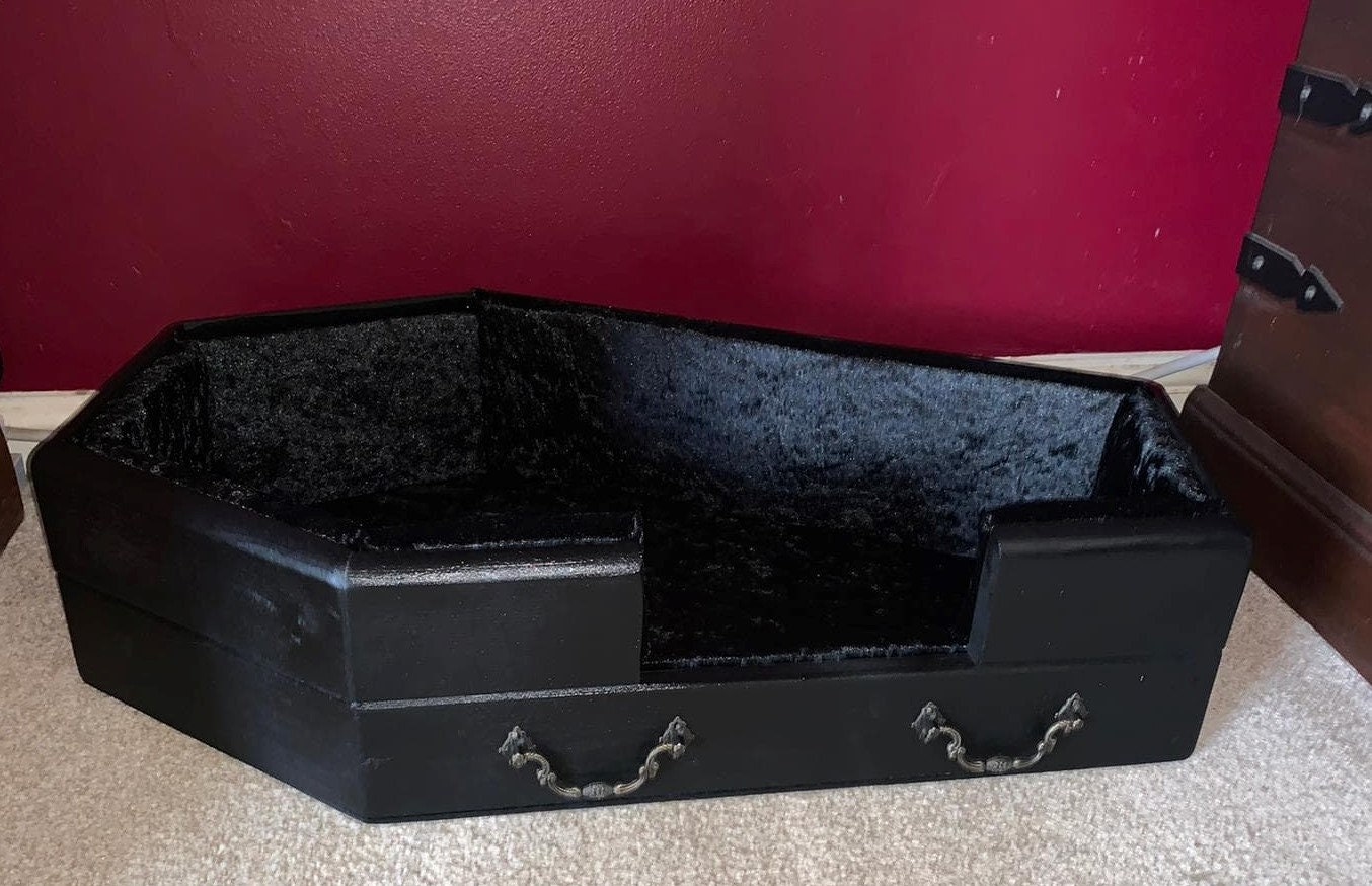 Gothic Vampire Coffin Shaped Dog Cat Pet Bed Etsy