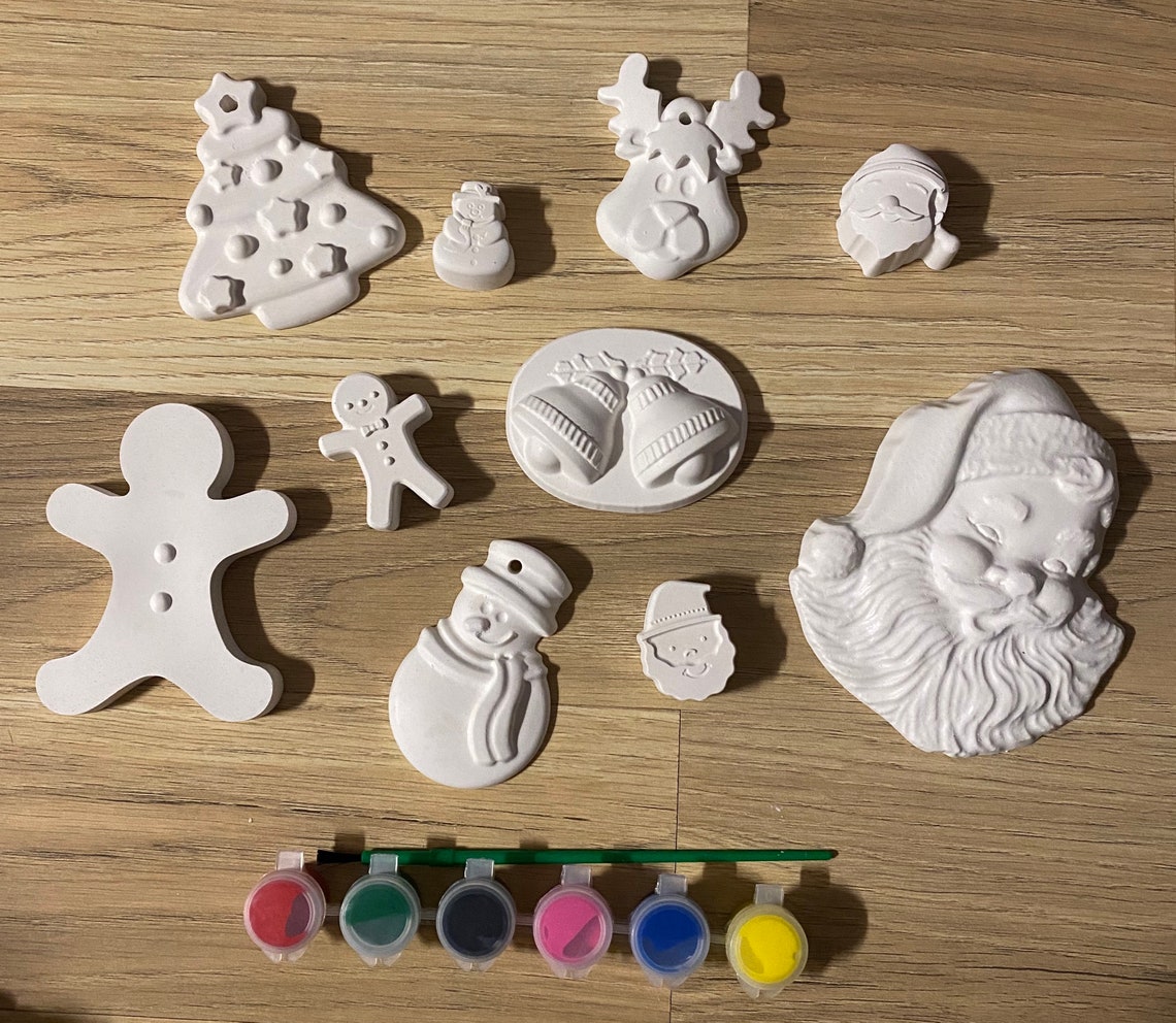 Christmas Plaster Painting Craft Kits Etsy