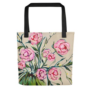 Floral Library Book Bag, Grocery Shopping Tote, Spring Flowers, Project Bag, Steph Joy Hogan