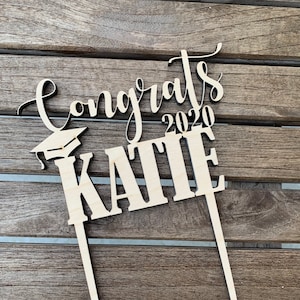 Grad Cake Topper - Congrats Graduation Cake Topper - Personalized Graduation cake topper - Graduation Party decor - Congrats Grad