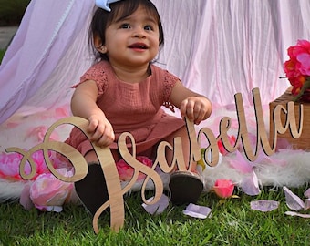 Custom Wood Name Sign – Laser Cut Nursery Decor