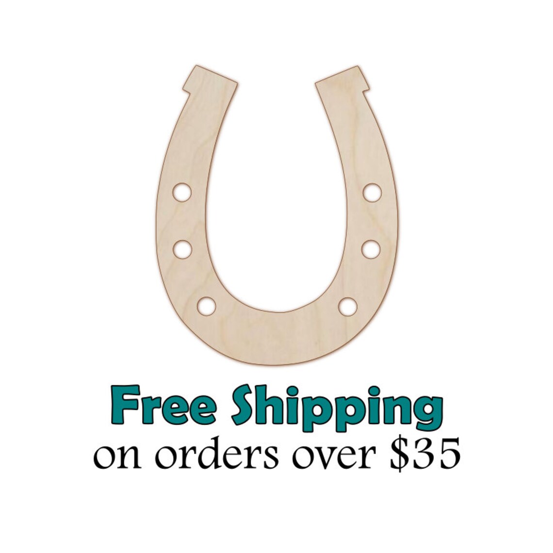 Horseshoe Wood Cutout Natural Wood Horseshoe Cut Out Laser Etsy