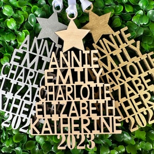 Family Christmas Ornament - Christmas Tree Ornament with Family Names - Christmas Tree Name Ornament - 2024 - Christmas in July Sale