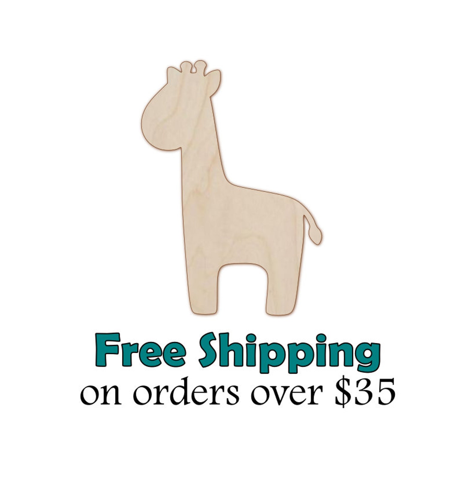 Giraffe Wood Cutout Natural Wood Giraffe Cut Out Laser Cut Etsy