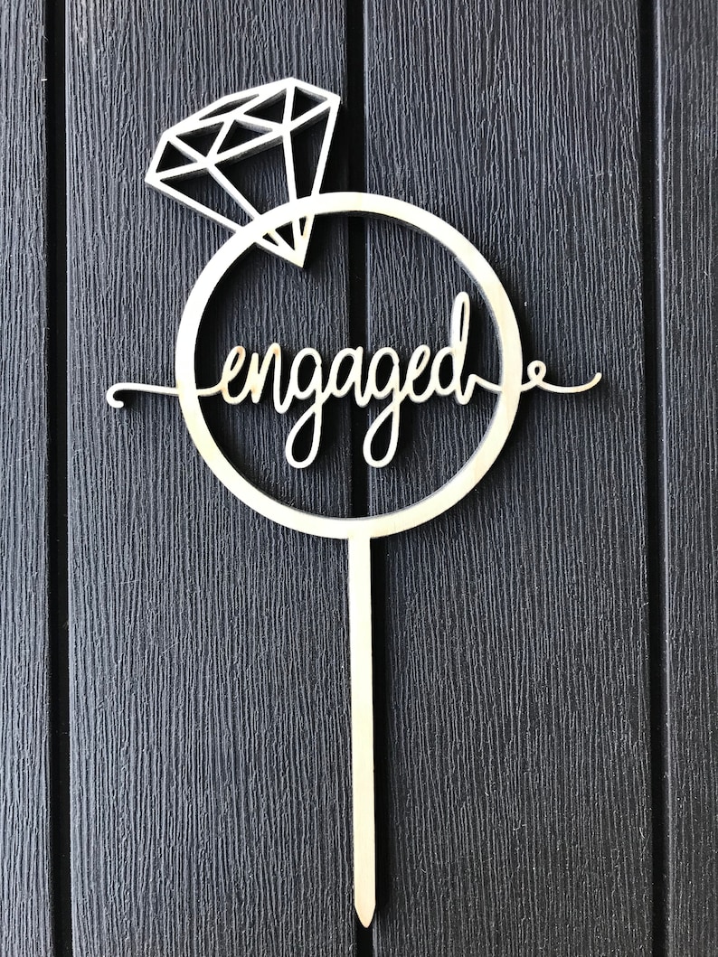 Engagement Party Cake Topper Engagement Ring Party Cake Etsy