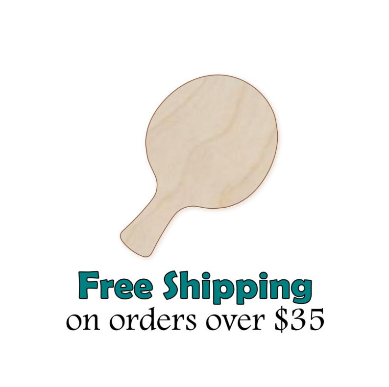 Ping Pong Paddle Wood Cutout Natural Wood Ping Pong Cut Out Etsy