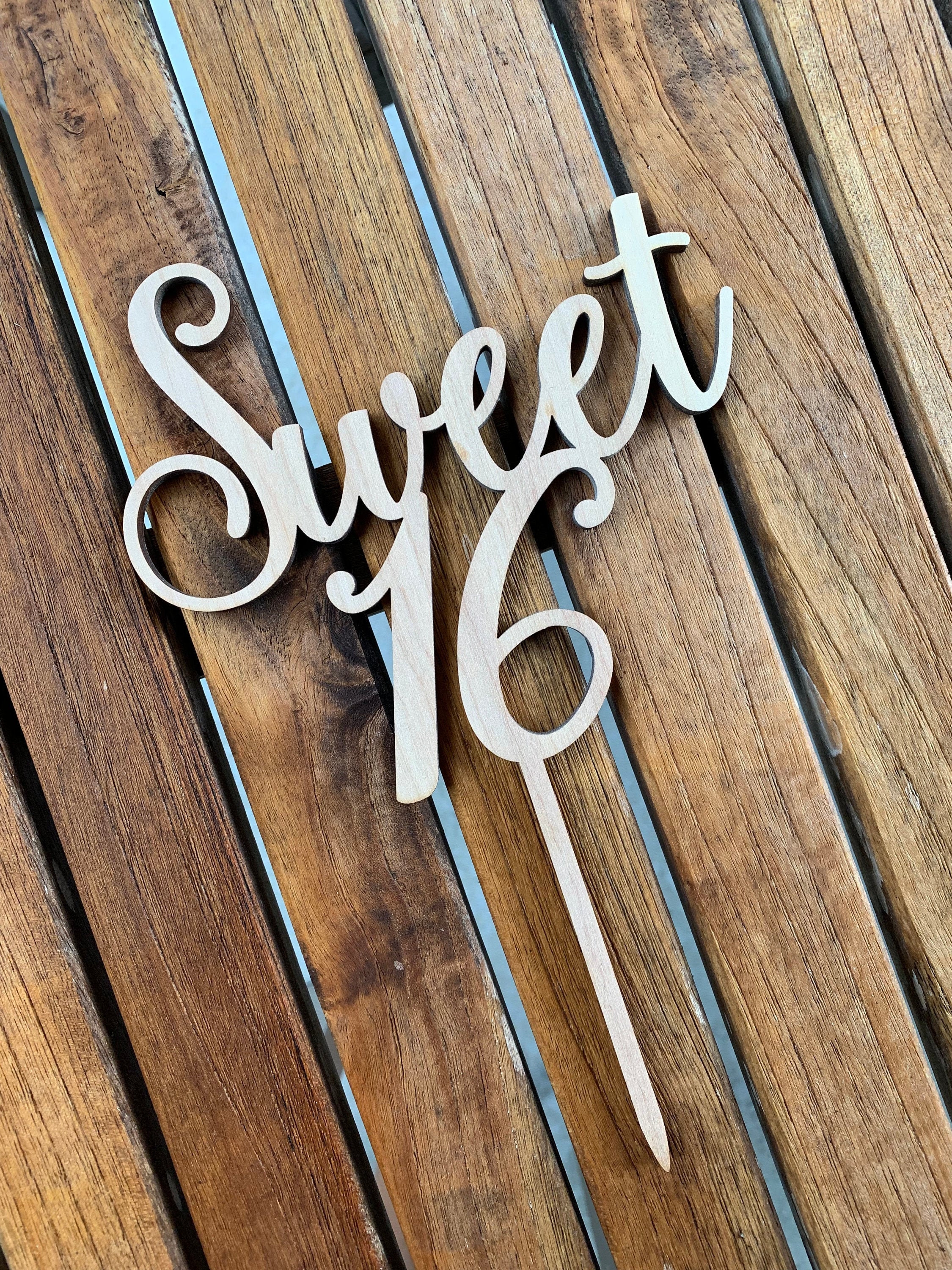 Sweet 16 Cake Topper - Sweet Sixteen Cake Topper - Birthday Cake Topper ...