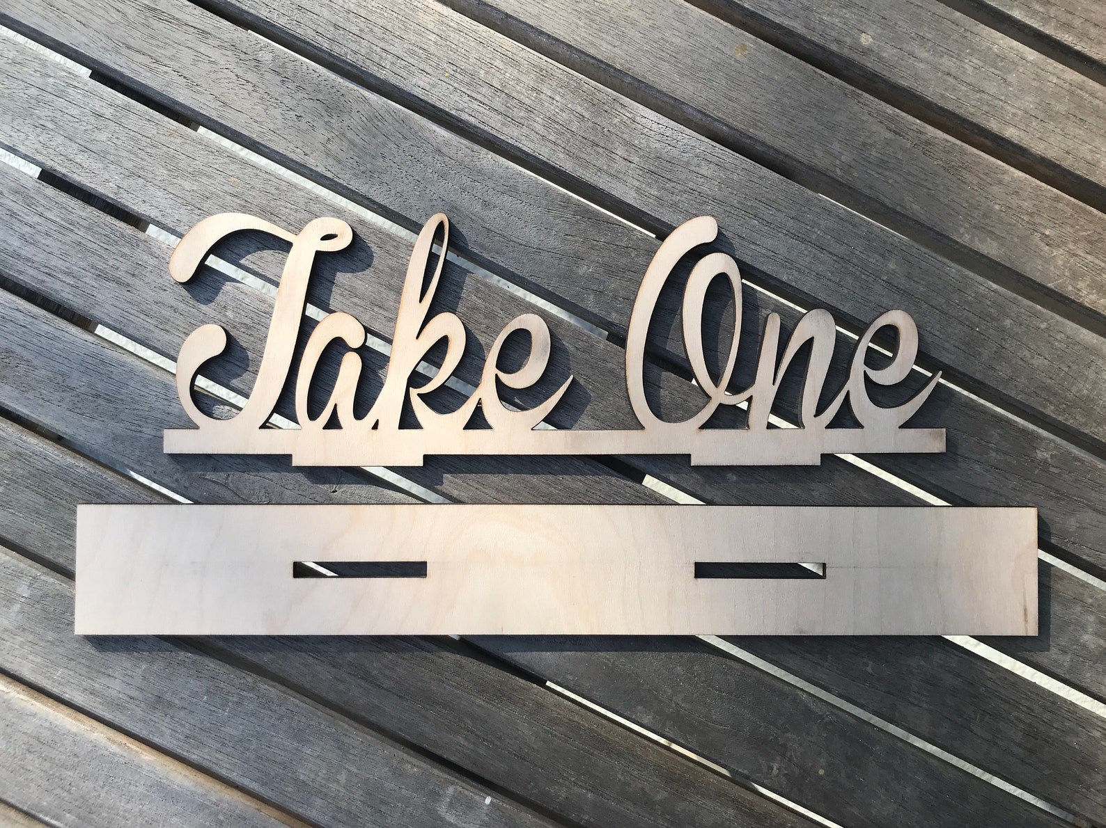Rustic Take One Sign Laser Cut Natural Wooden Wedding Decor - Etsy
