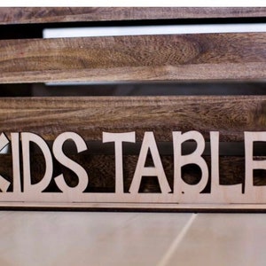 Rustic Kids Table Sign - Wood Kid Table Sign - Wooden Wedding Sign - Rustic Wedding Decor - Laser Cut Natural Wooden Wedding Decor