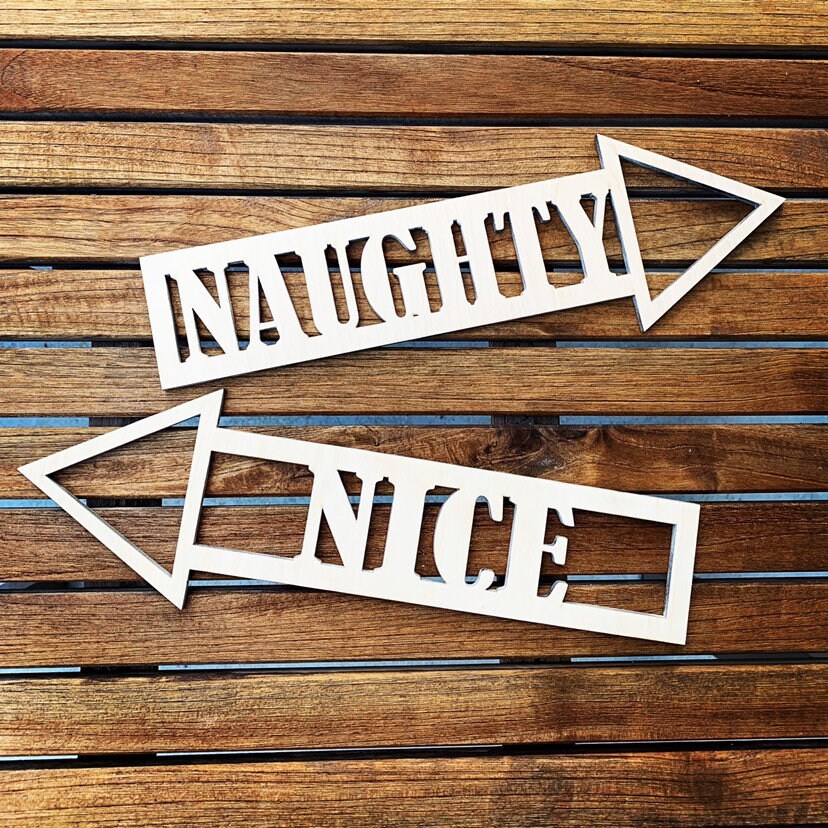 Unfinished Naughty and Nice Wooden Signs – Christmas Photo Props - Etsy