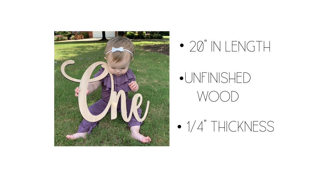 Wood One Sign Photo Prop for First Birthday – Birch Bar + Co.