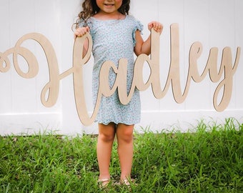 Custom Wood Name Sign - Nursery Baby Name Sign - Nursery Decor - Living Room Decor - Family Name Sign - Laser Cut Wood Sign - Nursery Hanger
